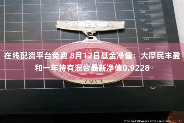 在线配资平台免费 8月12日基金净值:大摩民丰盈和一年持有混合最新净值0.9228
