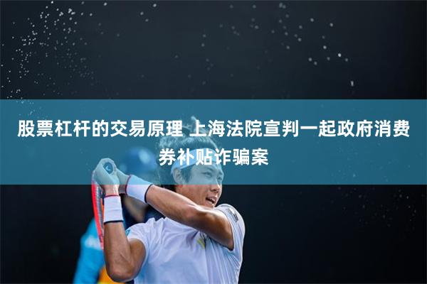 股票杠杆的交易原理 上海法院宣判一起政府消费券补贴诈骗案