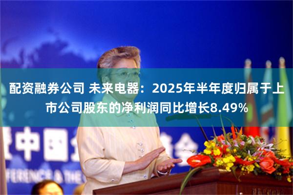 配资融券公司 未来电器：2025年半年度归属于上市公司股东的净利润同比增长8.49%