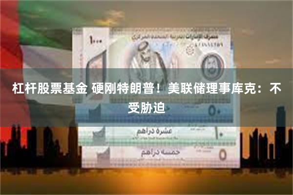 杠杆股票基金 硬刚特朗普！美联储理事库克：不受胁迫