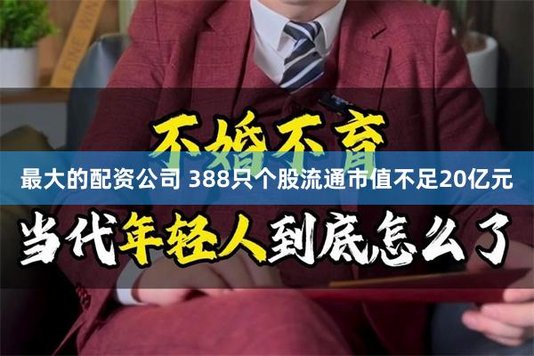 最大的配资公司 388只个股流通市值不足20亿元