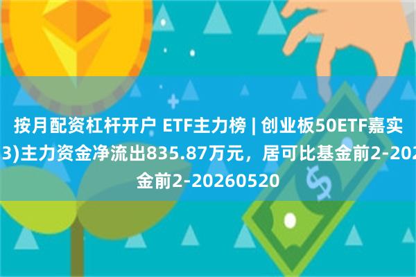 按月配资杠杆开户 ETF主力榜 | 创业板50ETF嘉实(159373)主力资金净流出835.87万元，居可比基金前2-20260520
